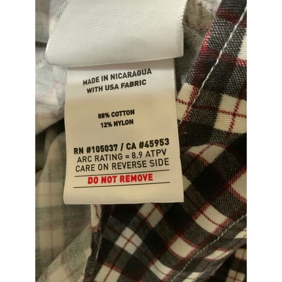 Ariat Work Flame Resistant Plaid Button Down Shirt Mens XXL Tall Long Sleeve Top - Picture 12 of 12